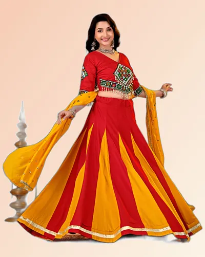 Chic Pure Cotton Fancy Latkan Work Lehengas — image 5