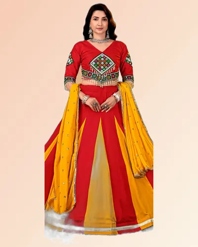 Chic Pure Cotton Fancy Latkan Work Lehengas — image 6