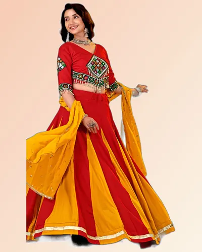 Chic Pure Cotton Fancy Latkan Work Lehengas — image 4