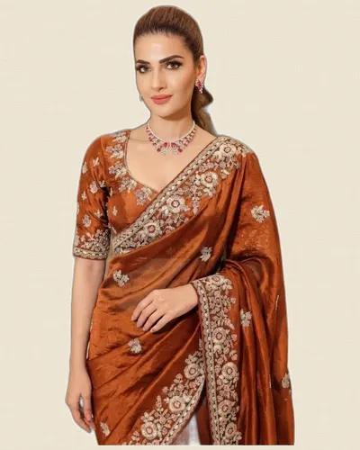 Gracefull Look Soft Tissue Silk Sarees — image 5