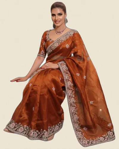 Gracefull Look Soft Tissue Silk Sarees — image 4