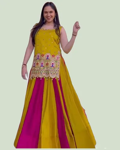 Chic Vichitra Silk Dandiaya Special Lehengas — image 3