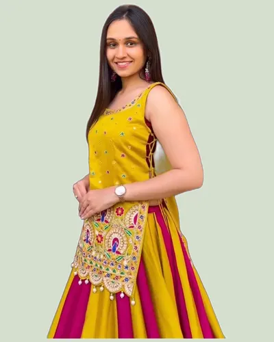 Chic Vichitra Silk Dandiaya Special Lehengas — image 2
