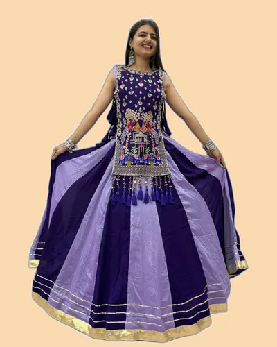 Rich Look Vichitra Silk Dandiya Navratri Lehengas — image 2