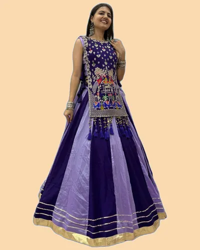 Rich Look Vichitra Silk Dandiya Navratri Lehengas