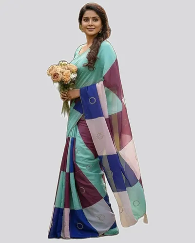 Hazy Soft Space Silk Multy Prints Sarees