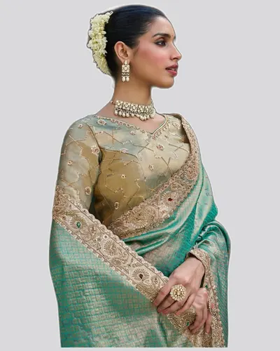 Vrindavan V7 Soft Silk Beads Work  Premium Sarees — image 3