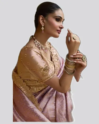 Vrindavan V7 Soft Silk Beads Work  Premium Sarees — image 4