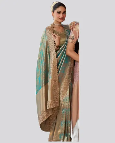 Vrindavan V7 Soft Silk Beads Work  Premium Sarees — image 5