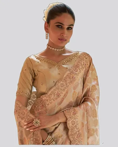 Vrindavan V7 Soft Silk Beads Work  Premium Sarees — image 3