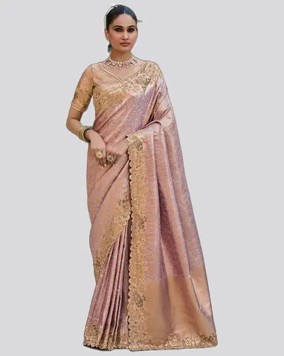 Vrindavan V7 Soft Silk Beads Work  Premium Sarees