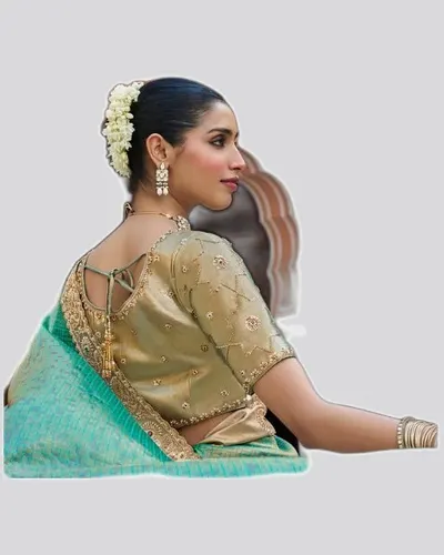 Vrindavan V7 Soft Silk Beads Work  Premium Sarees — image 5