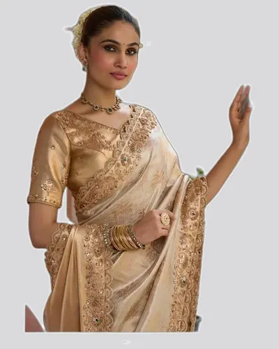 Vrindavan V7 Soft Silk Beads Work  Premium Sarees — image 3