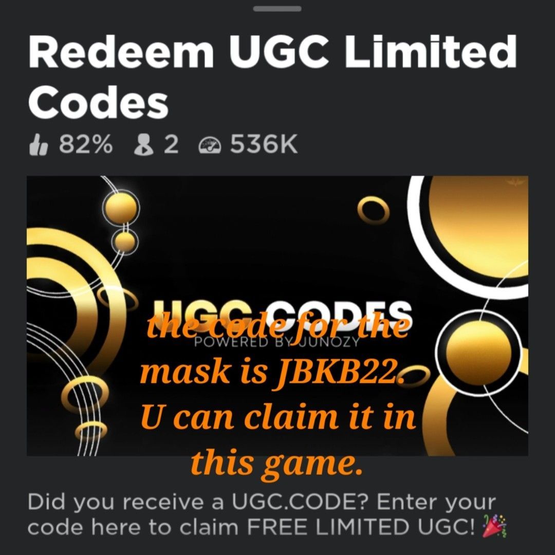 Redeem UGC Limited Codes - Roblox