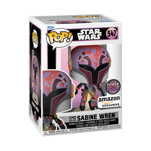 Funko Pop! Star Wars: Sabine Wren with Darksaber, Power of The Galaxy Series, Amazon Exclusive, Multicolor, 64929