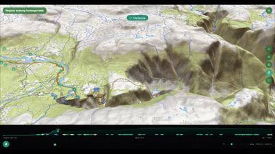 3D-flyover av rute i Fricamp-appen