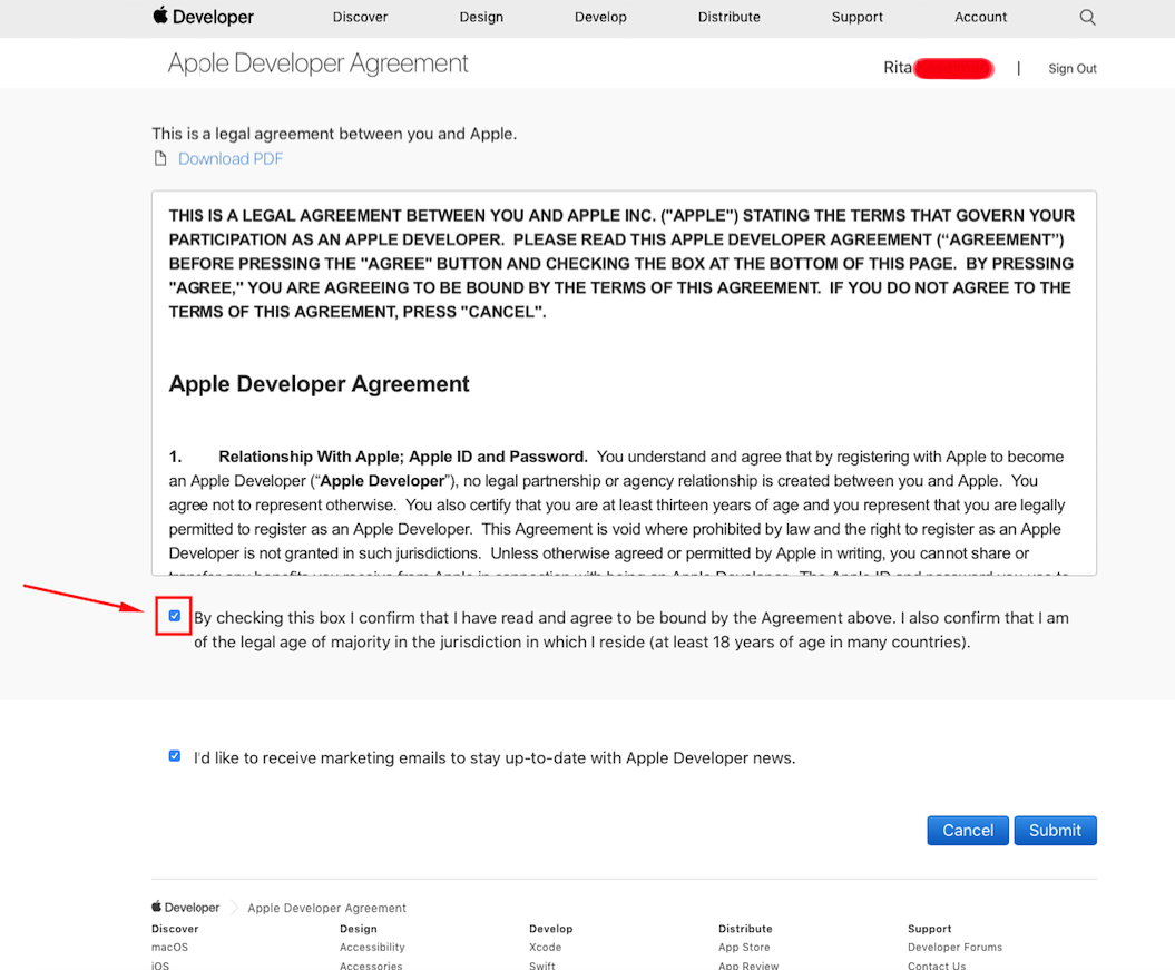 Apple Developer Agreement