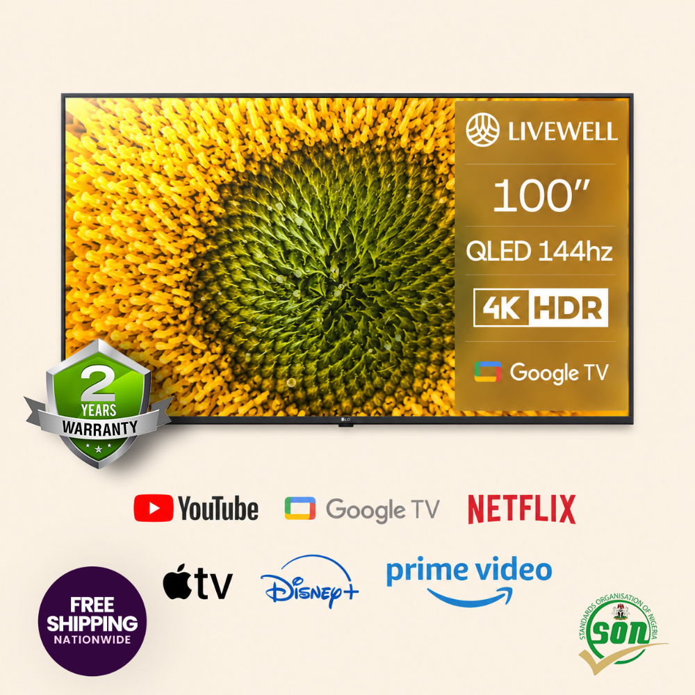 Livewell 100”QLED frameless model DVB-T2 Smart TV 4k LED TV