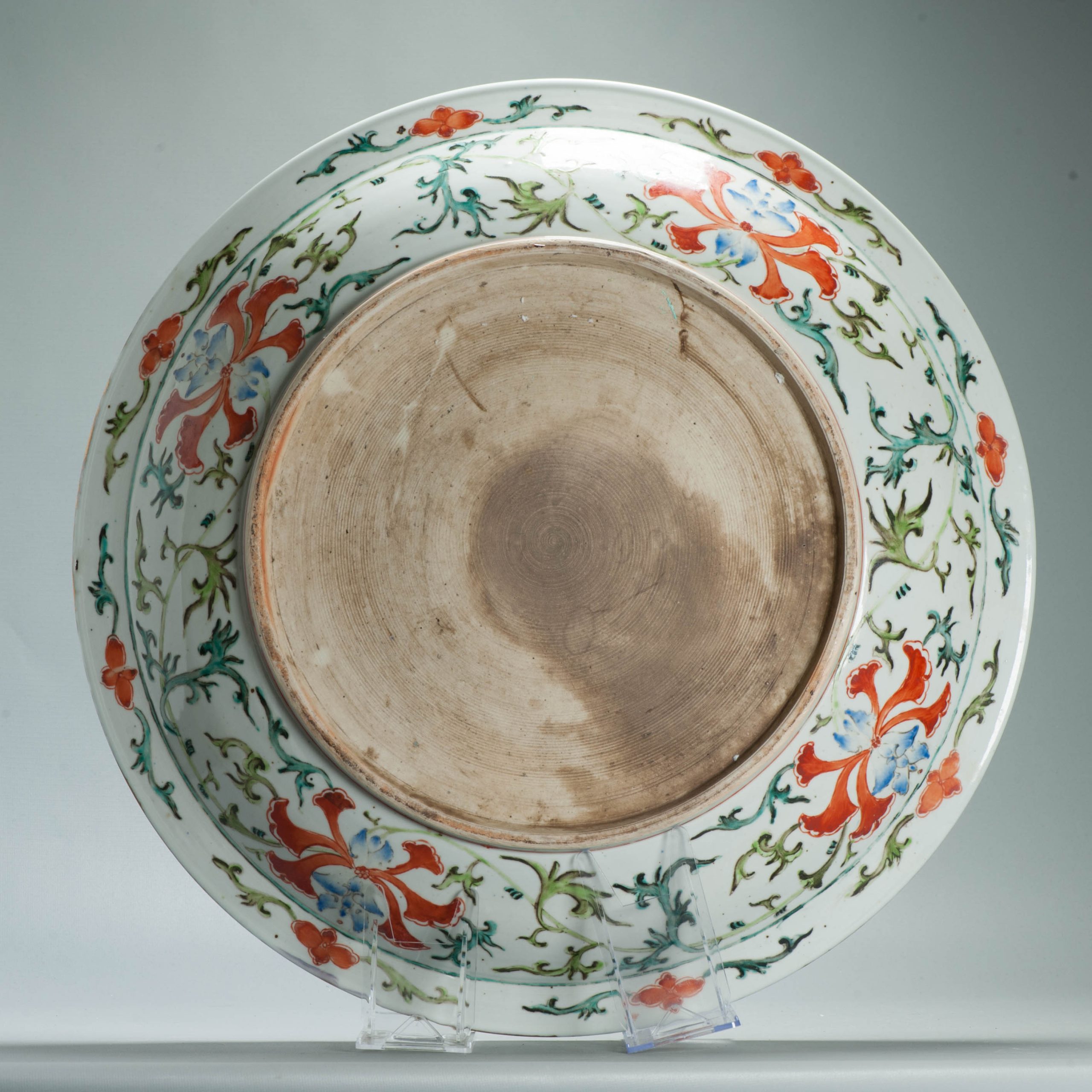 Huge 51CM 19C Chinese Porcelain 'Phoenix and Buddhist Emblems' charger - Image 7