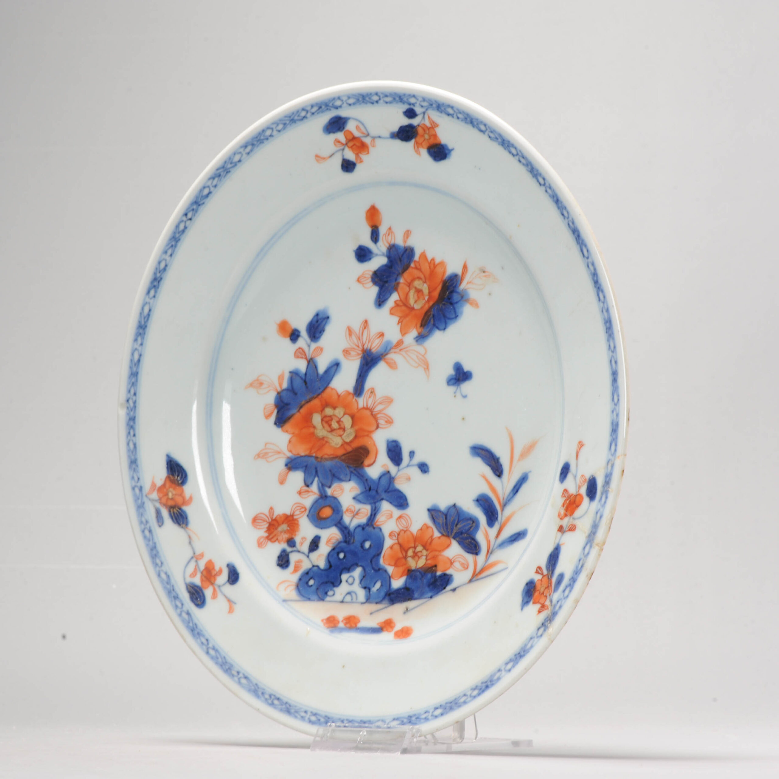 A nice Chinese Porcelain Gold Imari Dish Kangxi or Yongzheng Period Landscape - Image 12