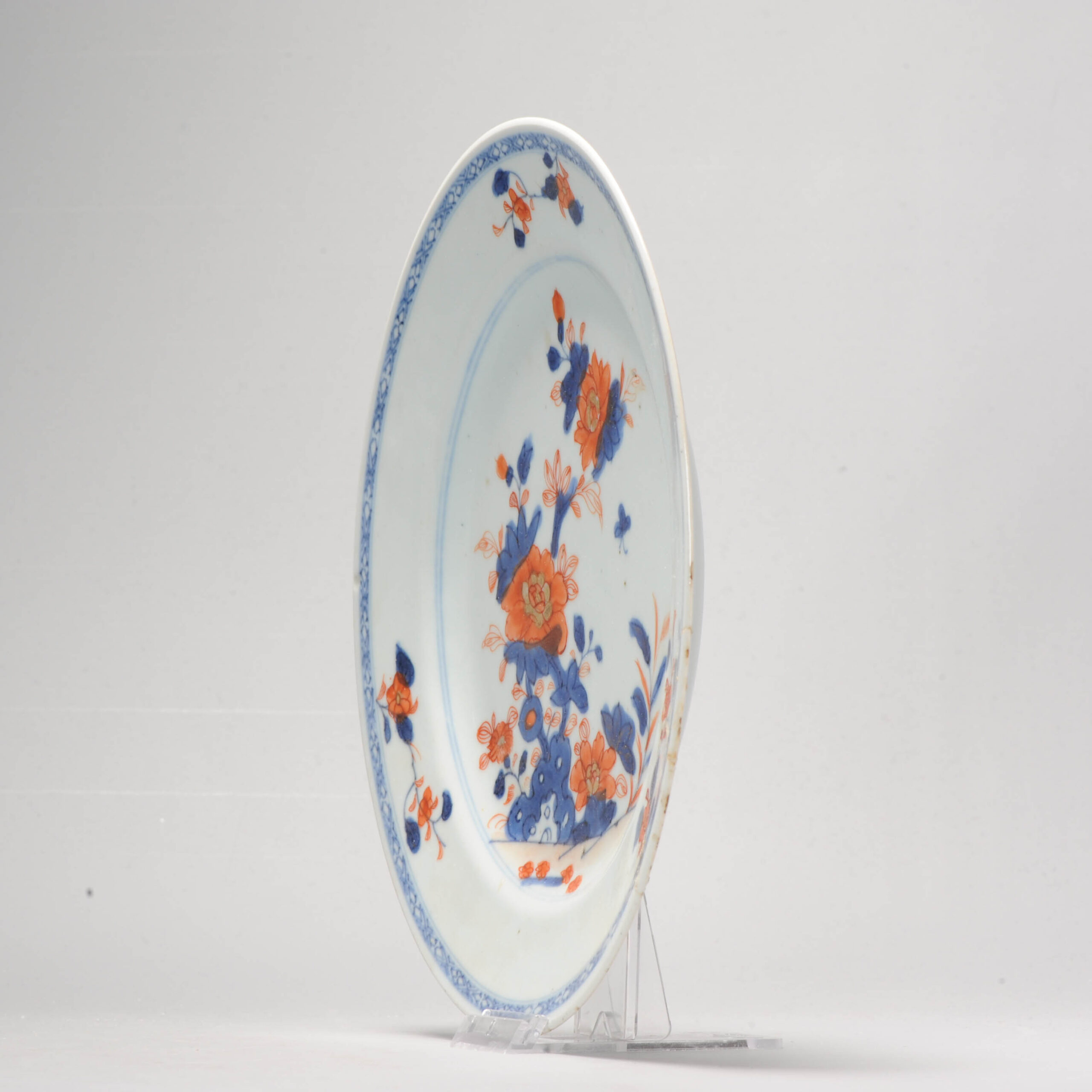 A nice Chinese Porcelain Gold Imari Dish Kangxi or Yongzheng Period Landscape - Image 11