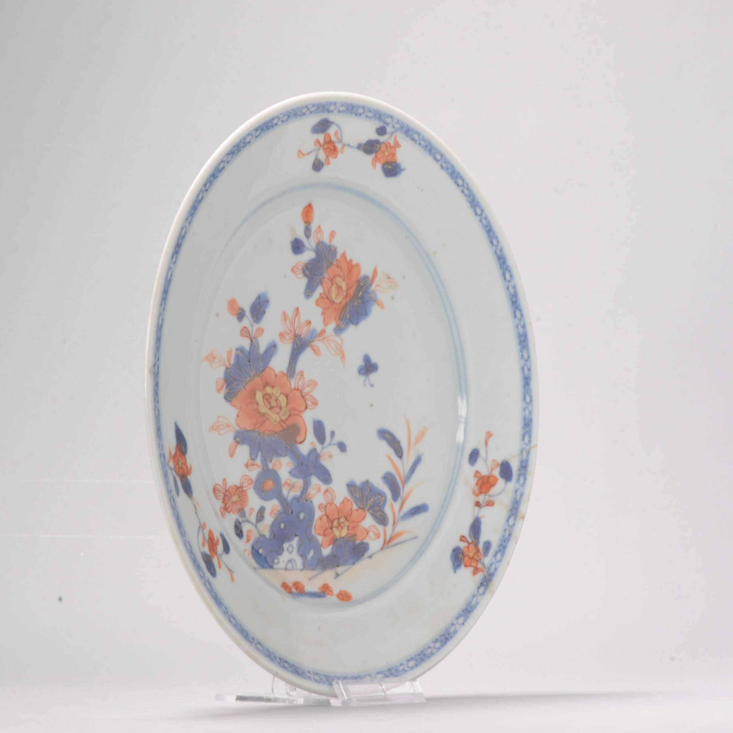 A nice Chinese Porcelain Gold Imari Dish Kangxi or Yongzheng Period Landscape - Image 3