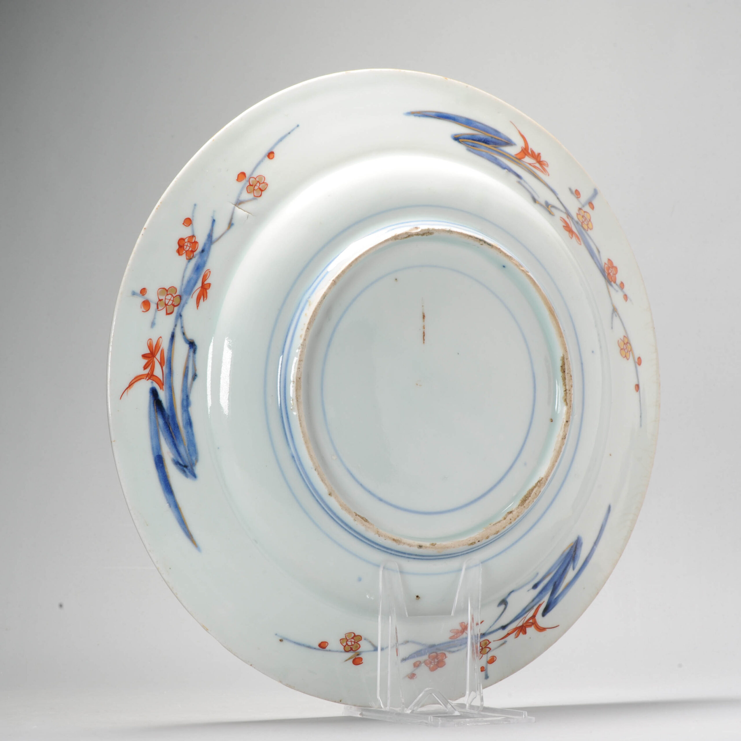 Antique Edo period 1680-1710 Japanese Porcelain Rare Large Flower basket Plate - Image 8