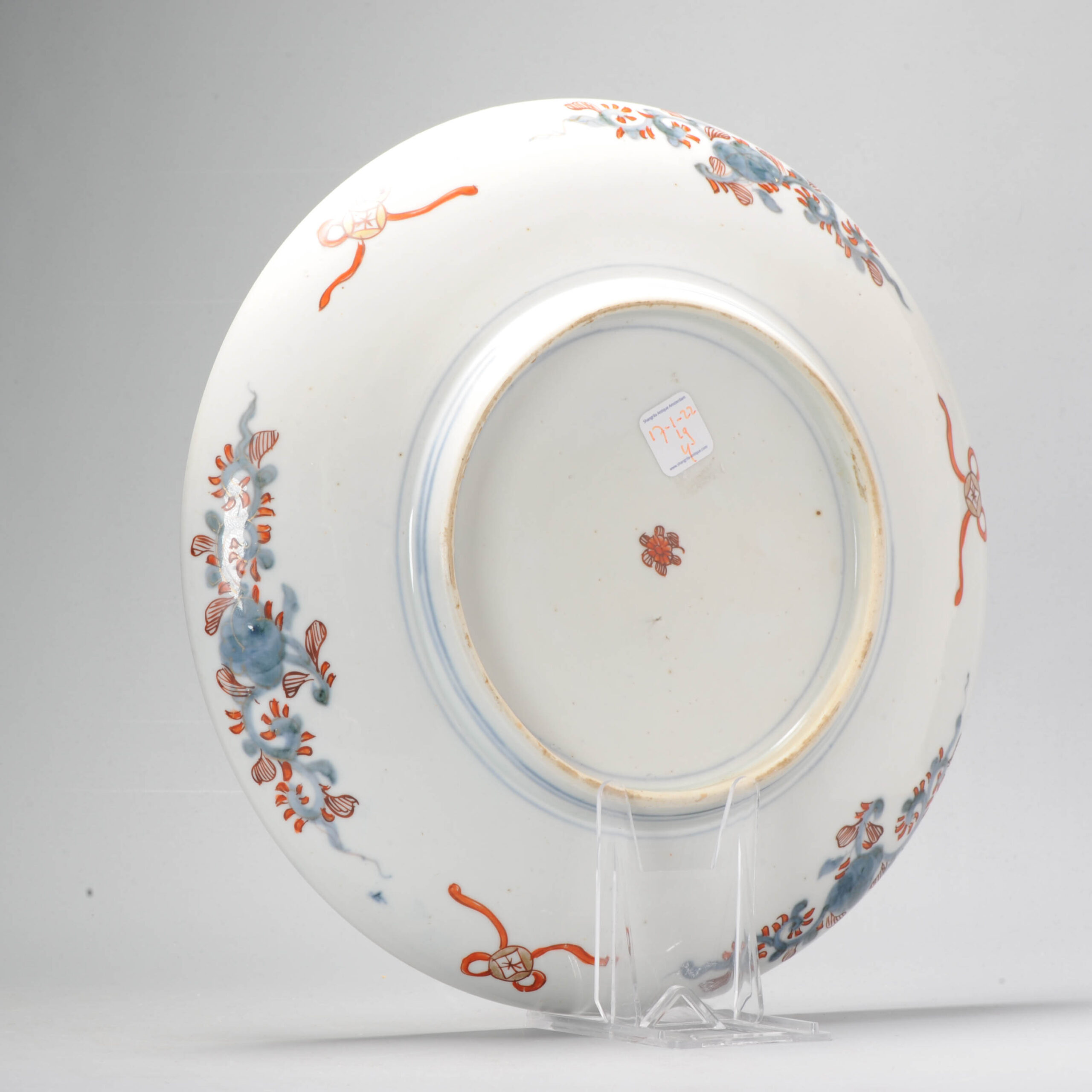 Antique 18th c Edo Period Imari Large Japanese Porcelain Plate Arita Japan - Image 8