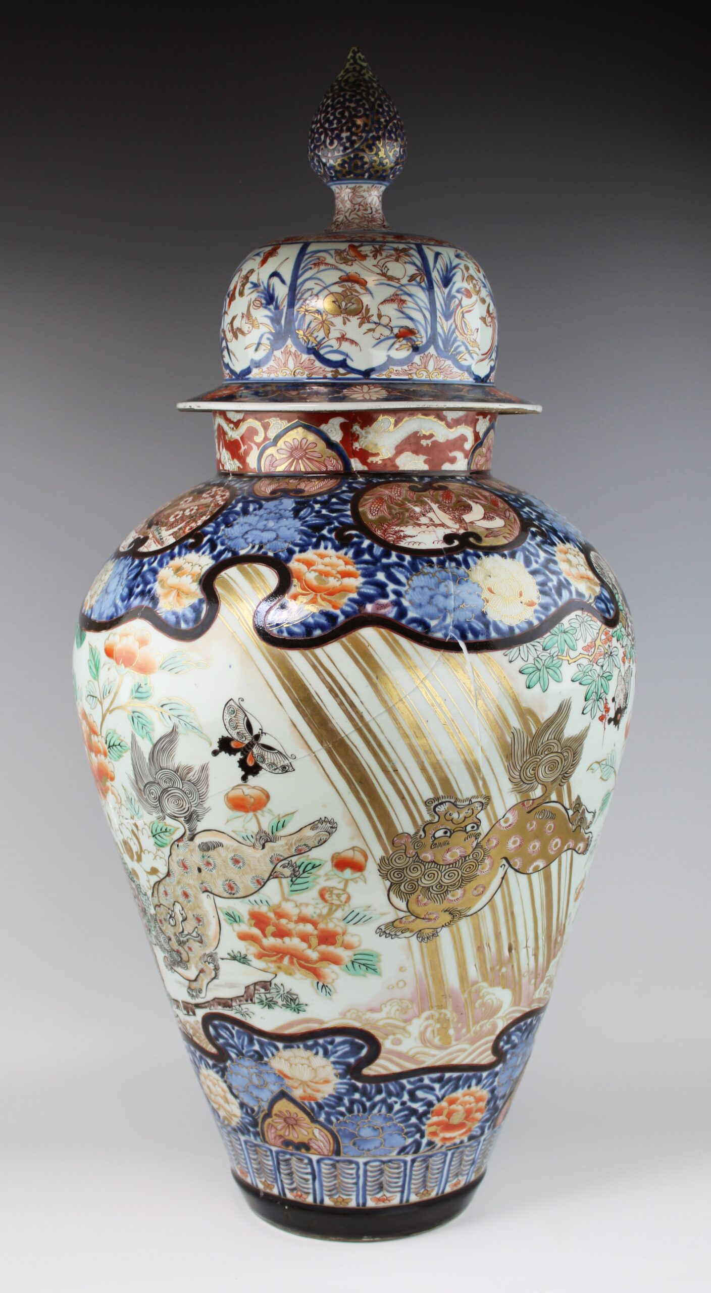 Huge 90 Centimeter Antique 1680-1700 Edo Imari Japanese Porcelain Palace Vase Arita Japan - Image 9