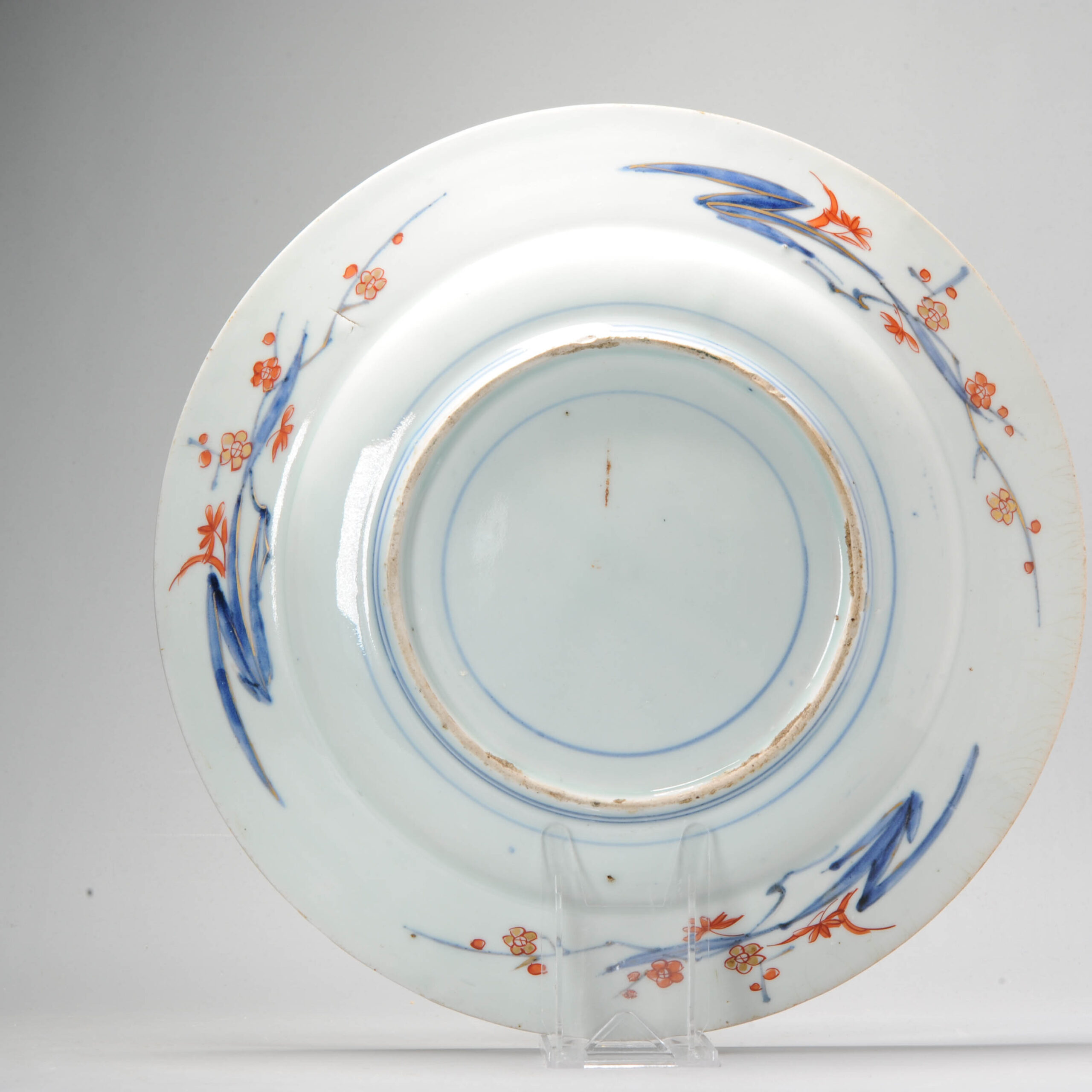 Antique Edo period 1680-1710 Japanese Porcelain Rare Large Flower basket Plate - Image 7