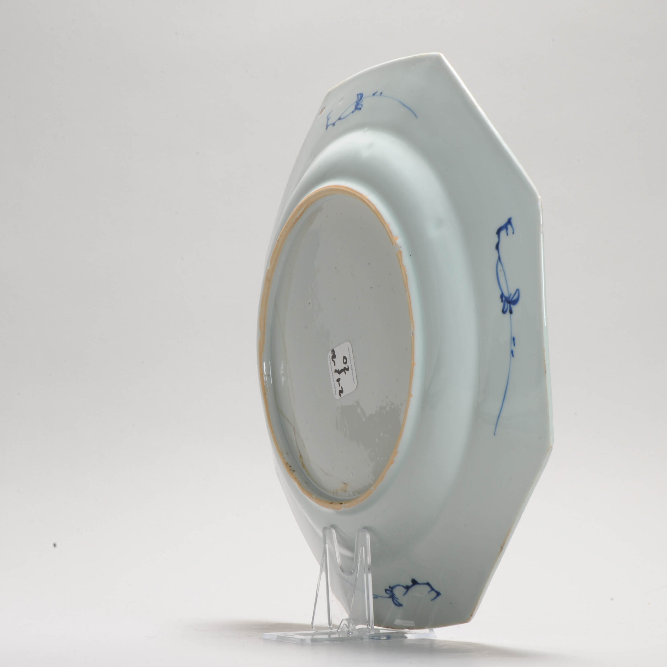 27.5CM Antique Chinese Kangxi / Yongzheng SE Asian Market dish Blue White Lotus - Image 5