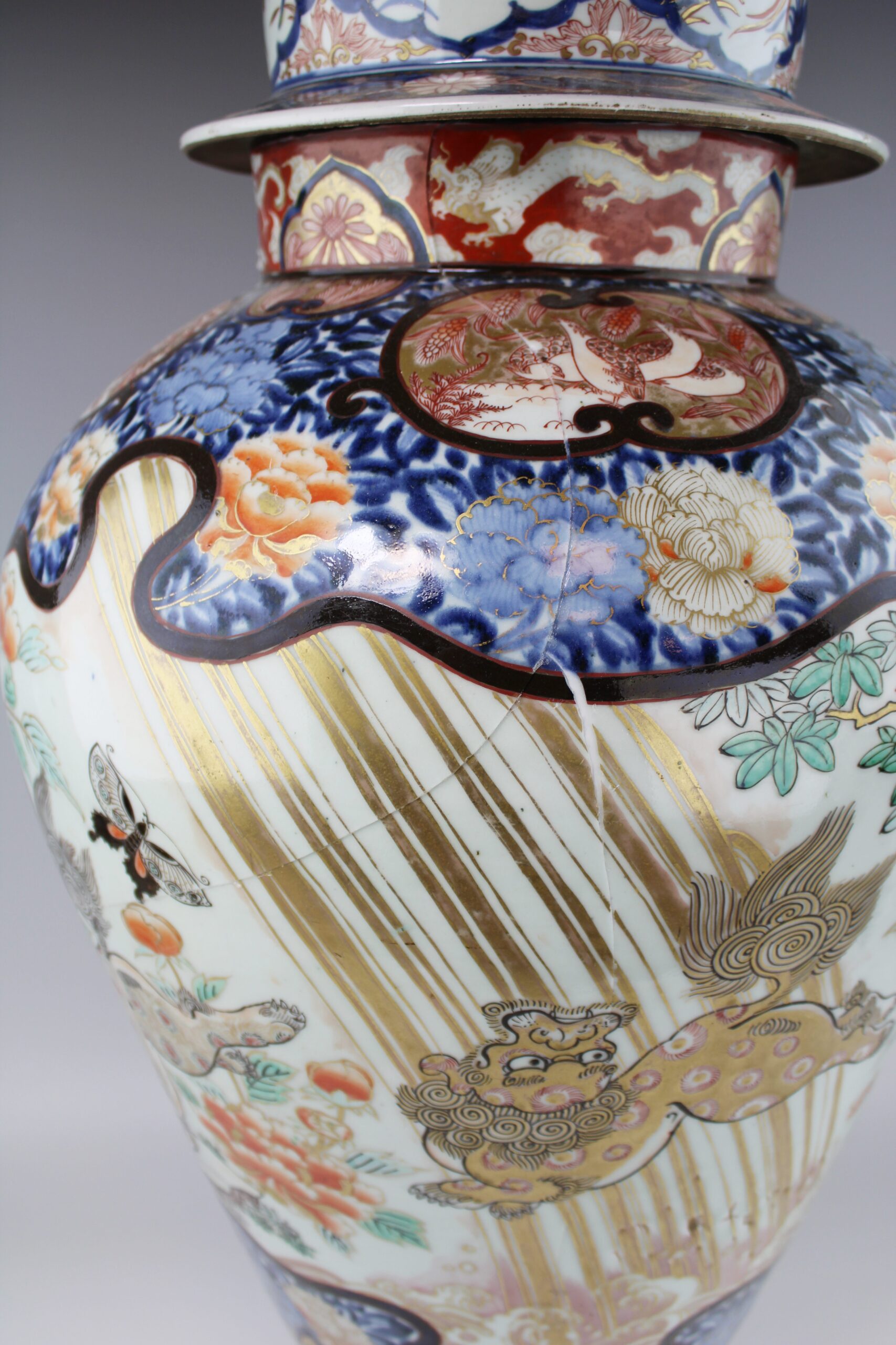 Huge 90 Centimeter Antique 1680-1700 Edo Imari Japanese Porcelain Palace Vase Arita Japan - Image 10