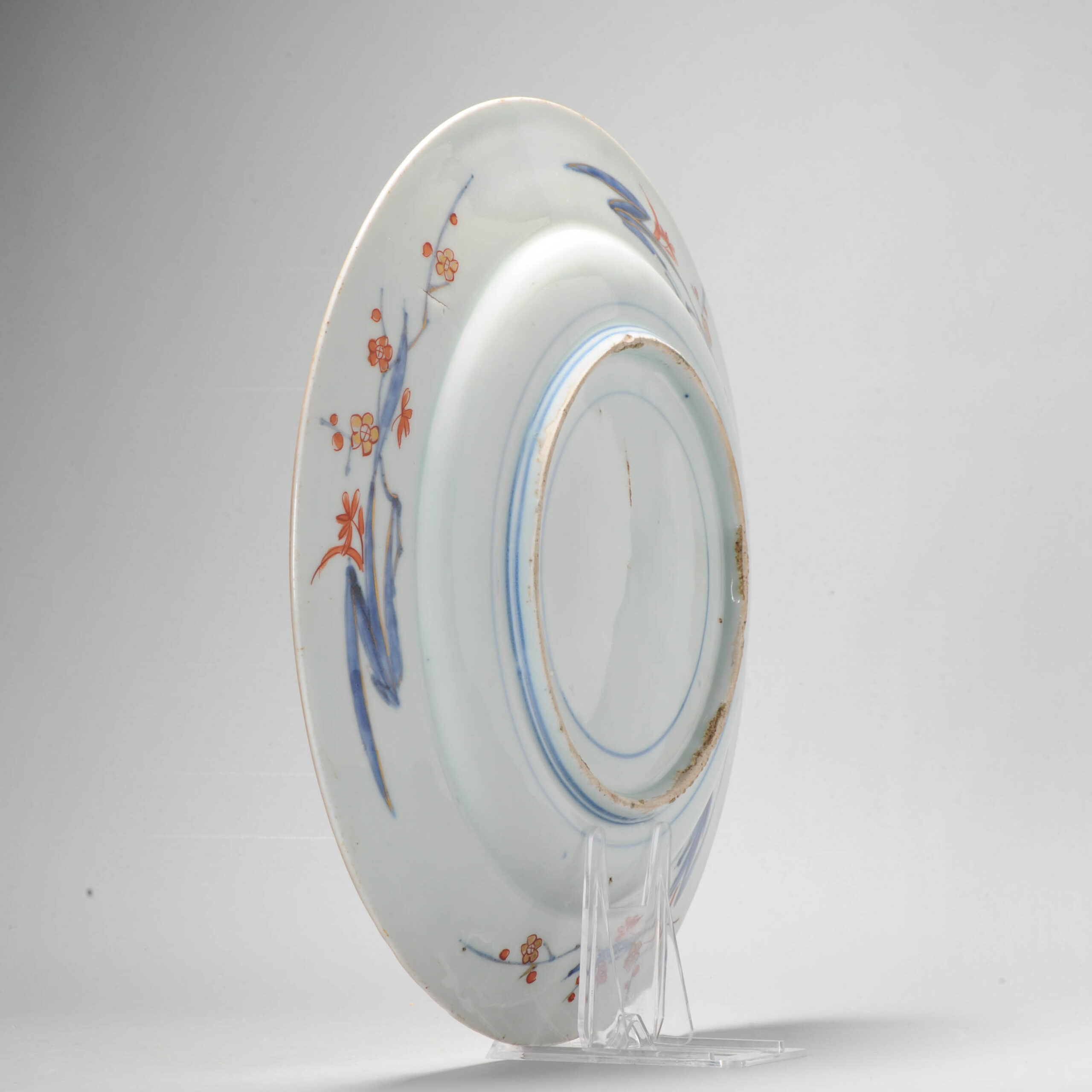 Antique Edo period 1680-1710 Japanese Porcelain Rare Large Flower basket Plate - Image 9
