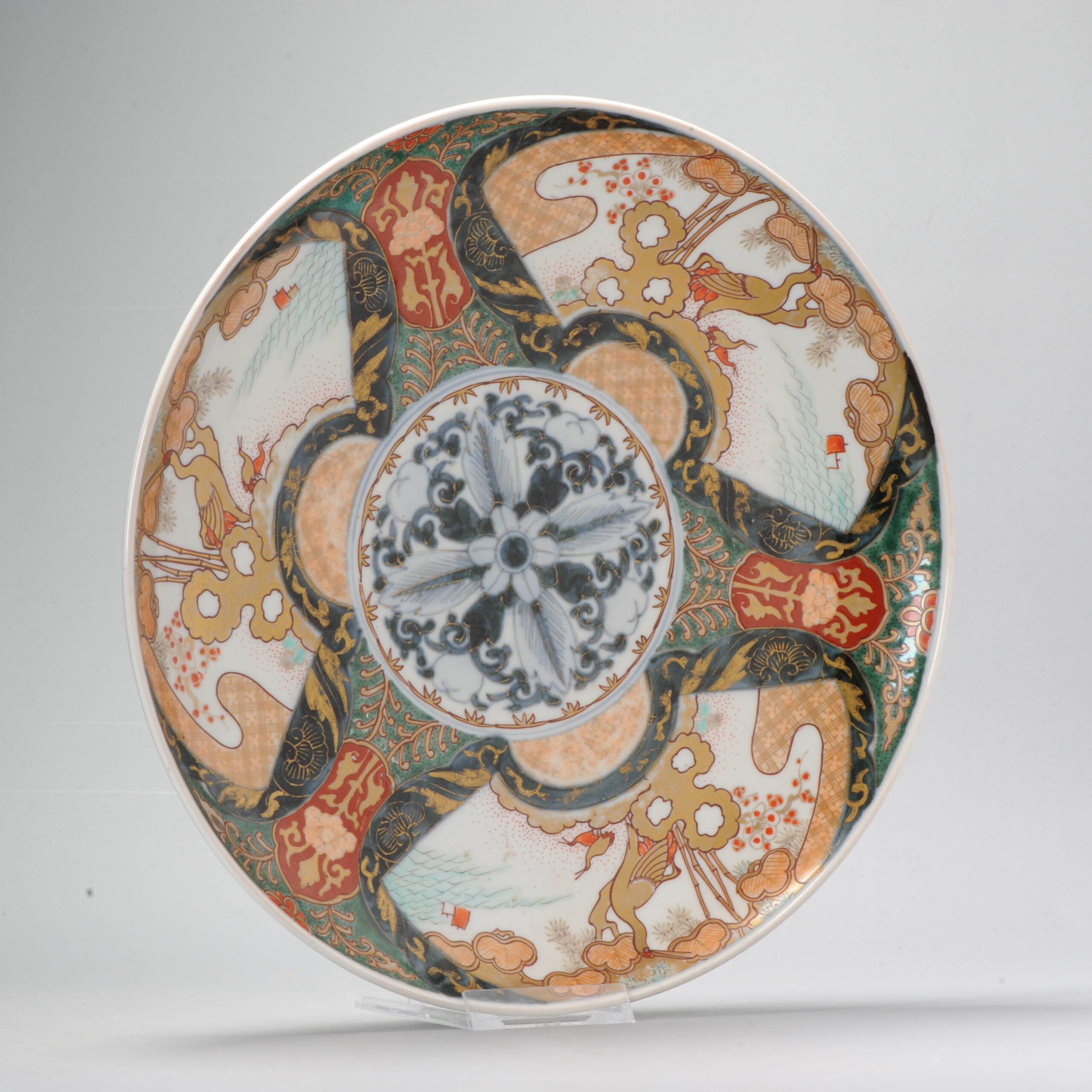 Antique 18th c Edo Period Imari Large Japanese Porcelain Plate Arita Japan - Image 2