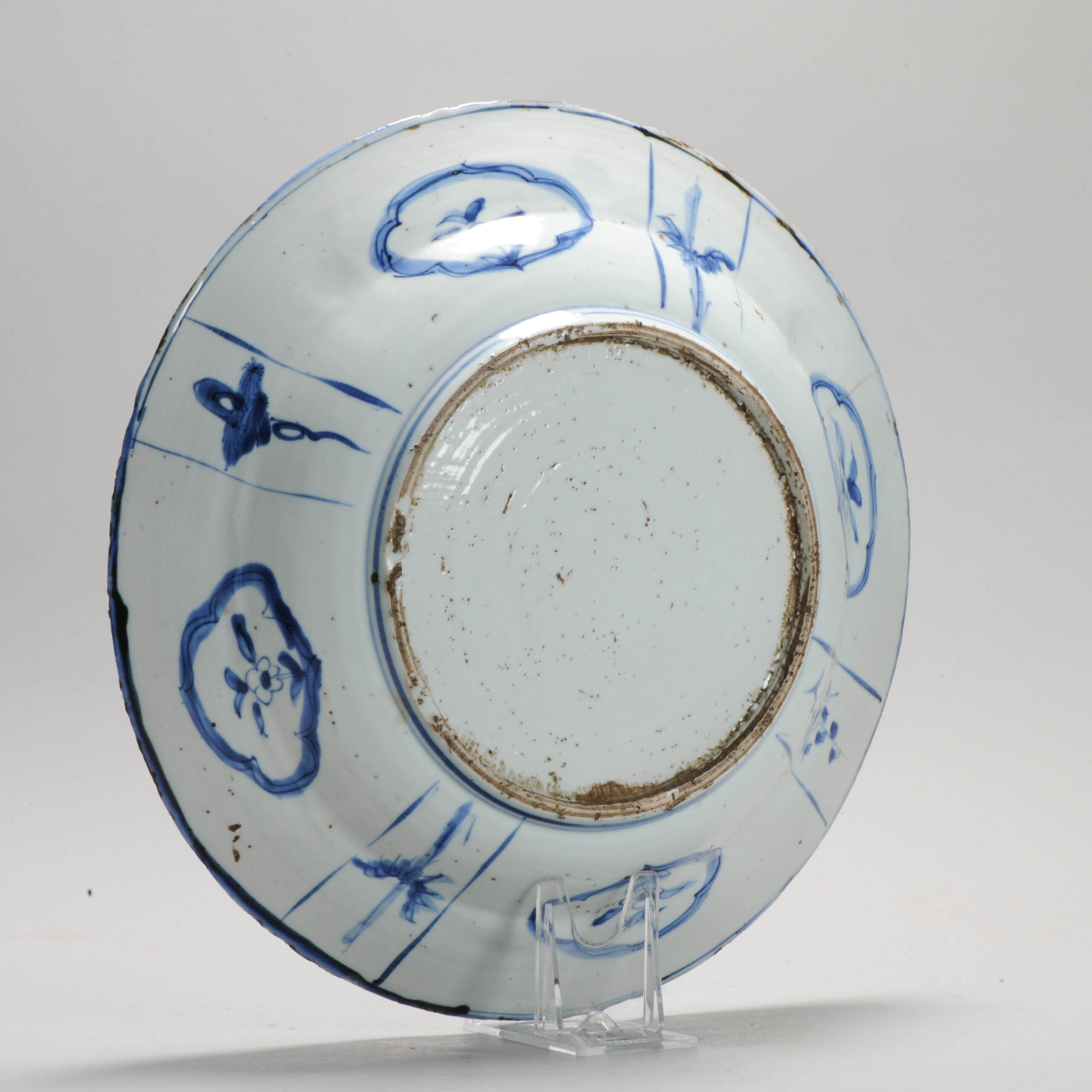 Antique Transitional Ming Chinese Porcelain Tulip Kraak Charger Servant Master - Image 8