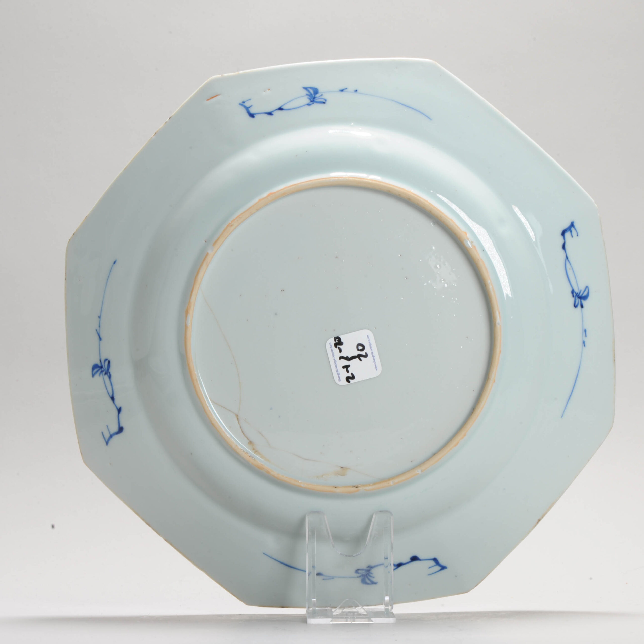 27.5CM Antique Chinese Kangxi / Yongzheng SE Asian Market dish Blue White Lotus - Image 7