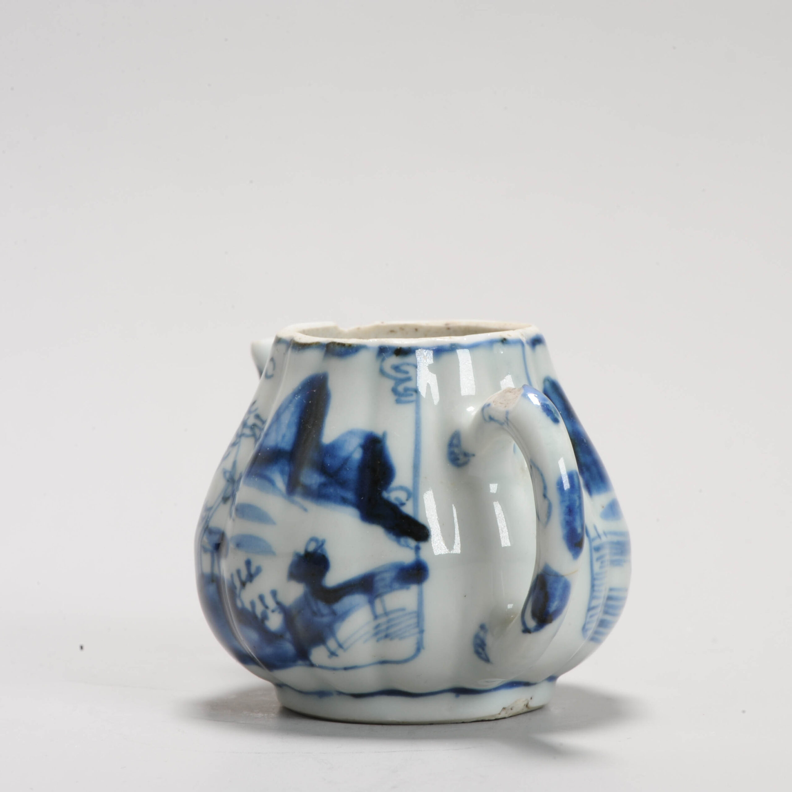 Antique 18th Century Chinese Porcelain Kangxi Blue and White Teapot Floral - Image 8