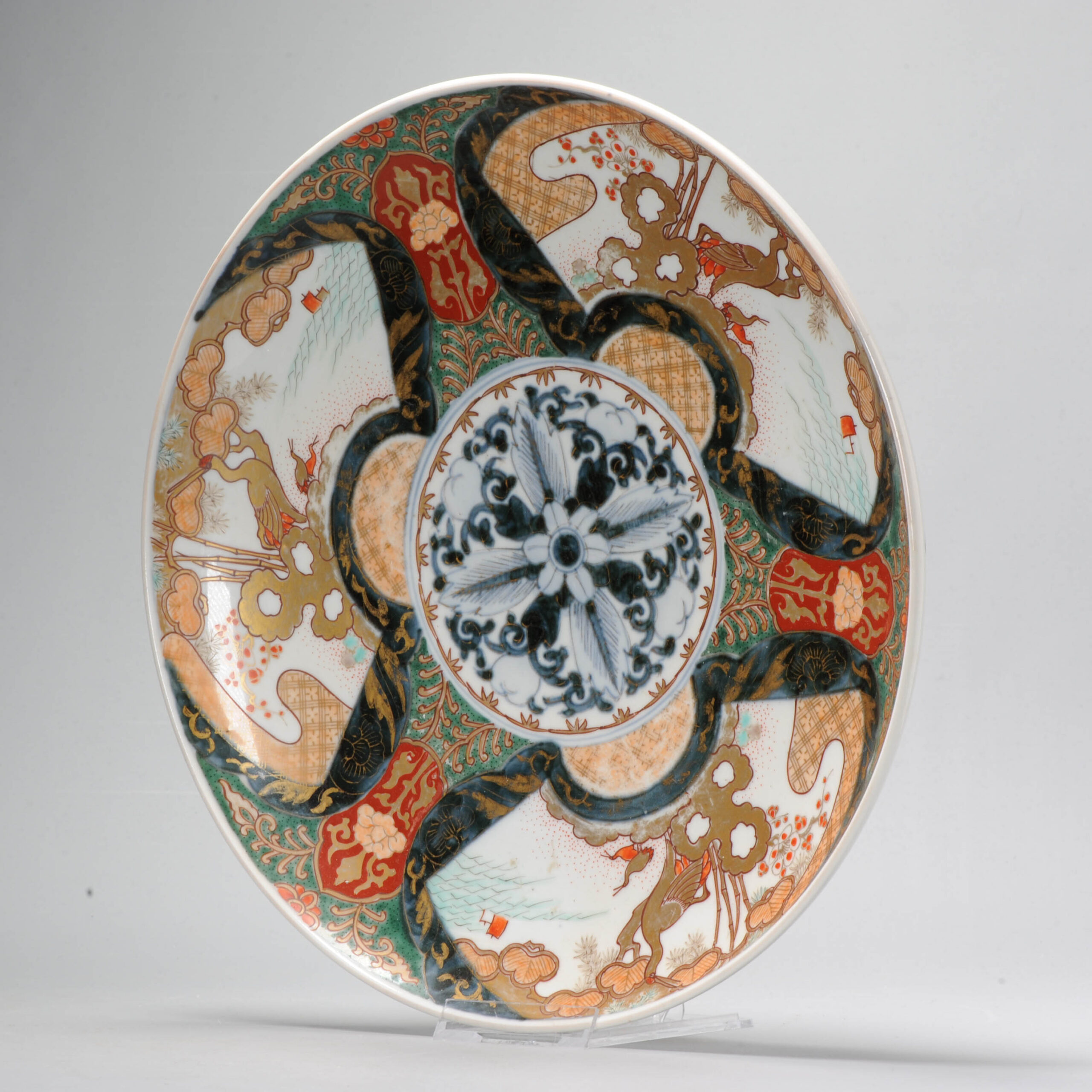 Antique 18th c Edo Period Imari Large Japanese Porcelain Plate Arita Japan - Image 12