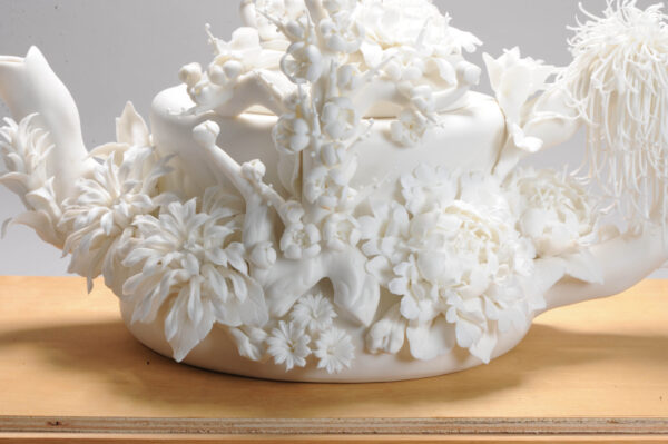 [Huge Proc 1970/1980 Dehua Biscuit Blanc de Chine Teapot Wedding Present - Image 8