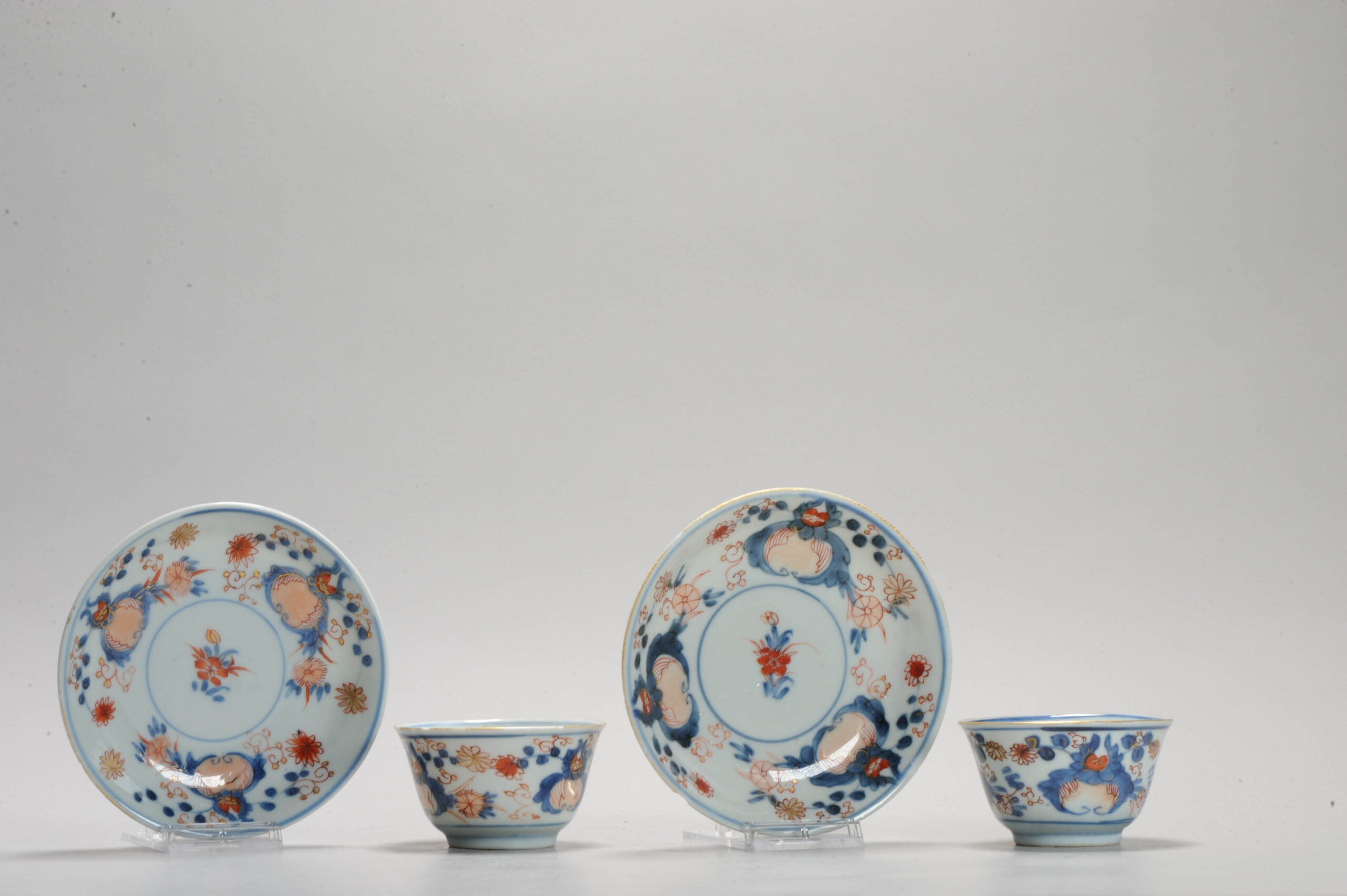 Antique Tea set Chinese porcelain Imari Enamel Flowers Kangxi (1662-1722) - Image 4