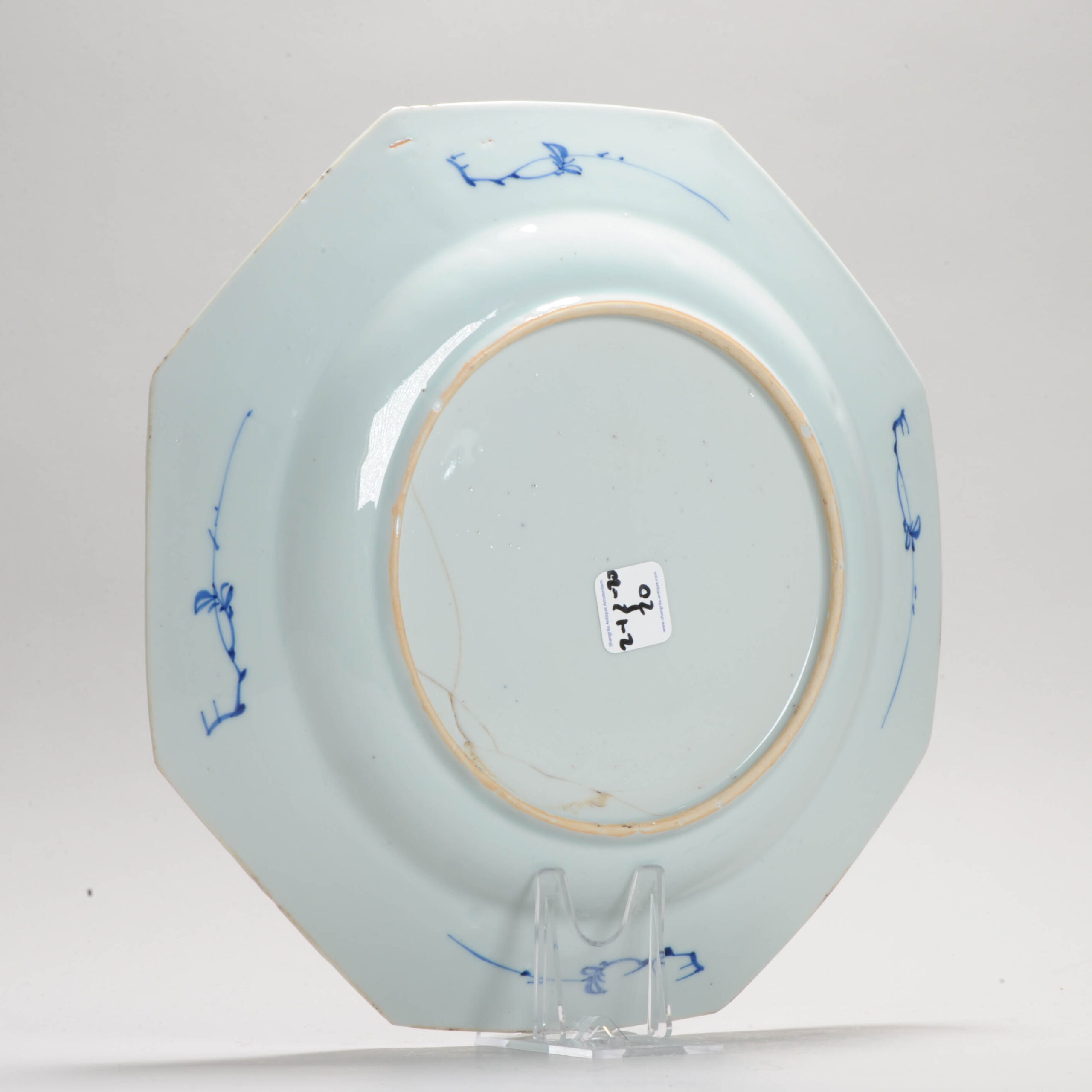 27.5CM Antique Chinese Kangxi / Yongzheng SE Asian Market dish Blue White Lotus - Image 8
