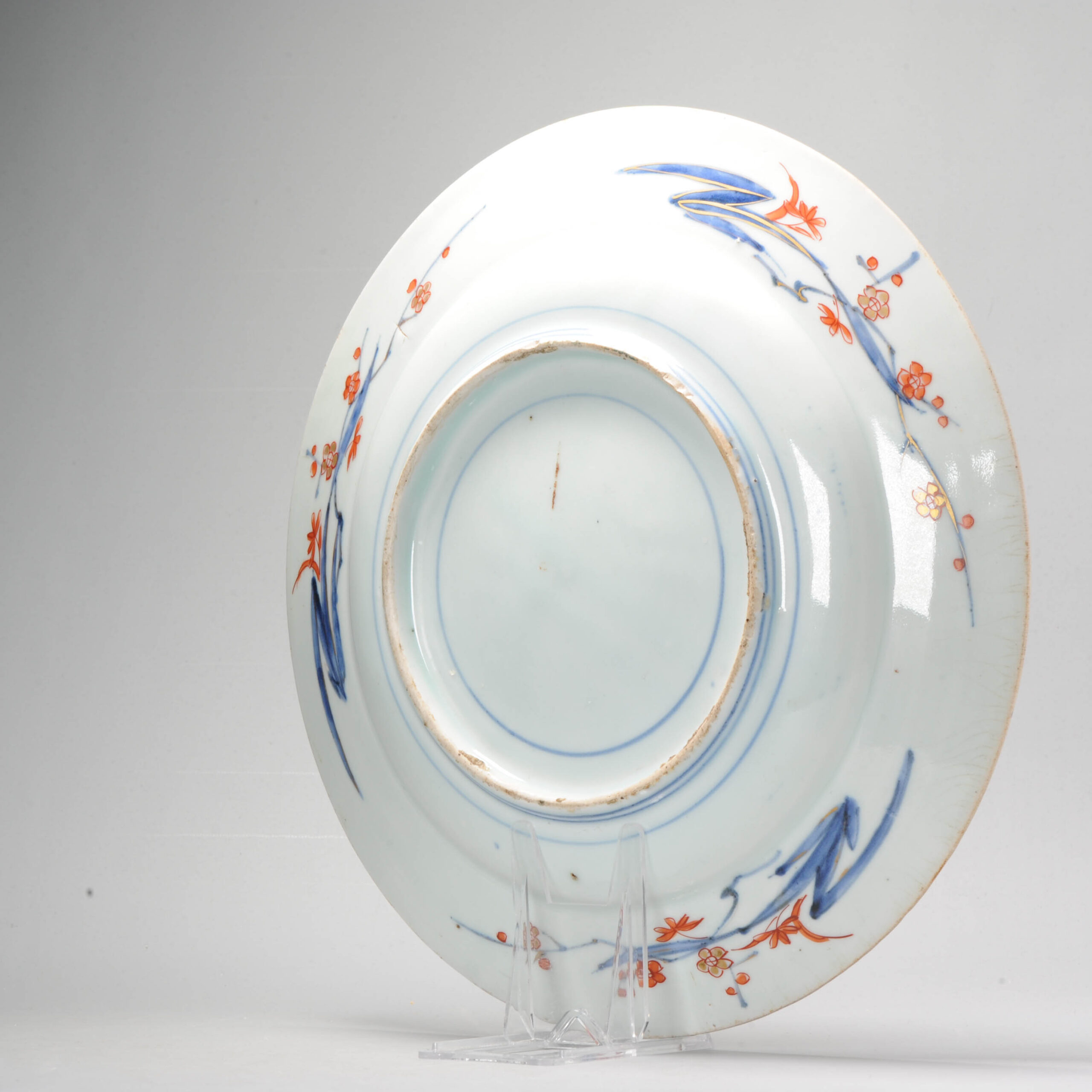 Antique Edo period 1680-1710 Japanese Porcelain Rare Large Flower basket Plate - Image 6