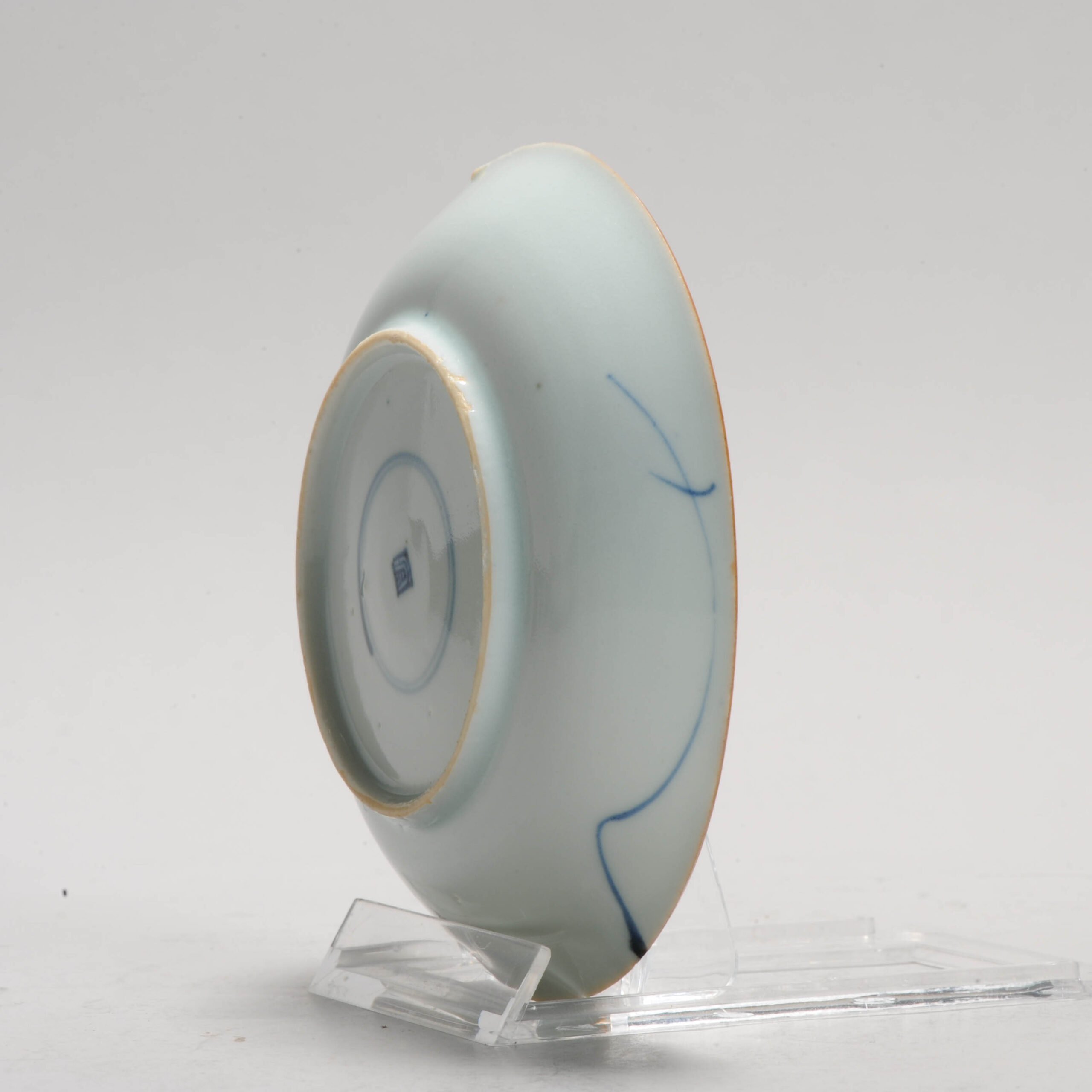 Unusual Late Ming Early Qing Chinese Porcelain Blue and White Dish CARP - Image 3