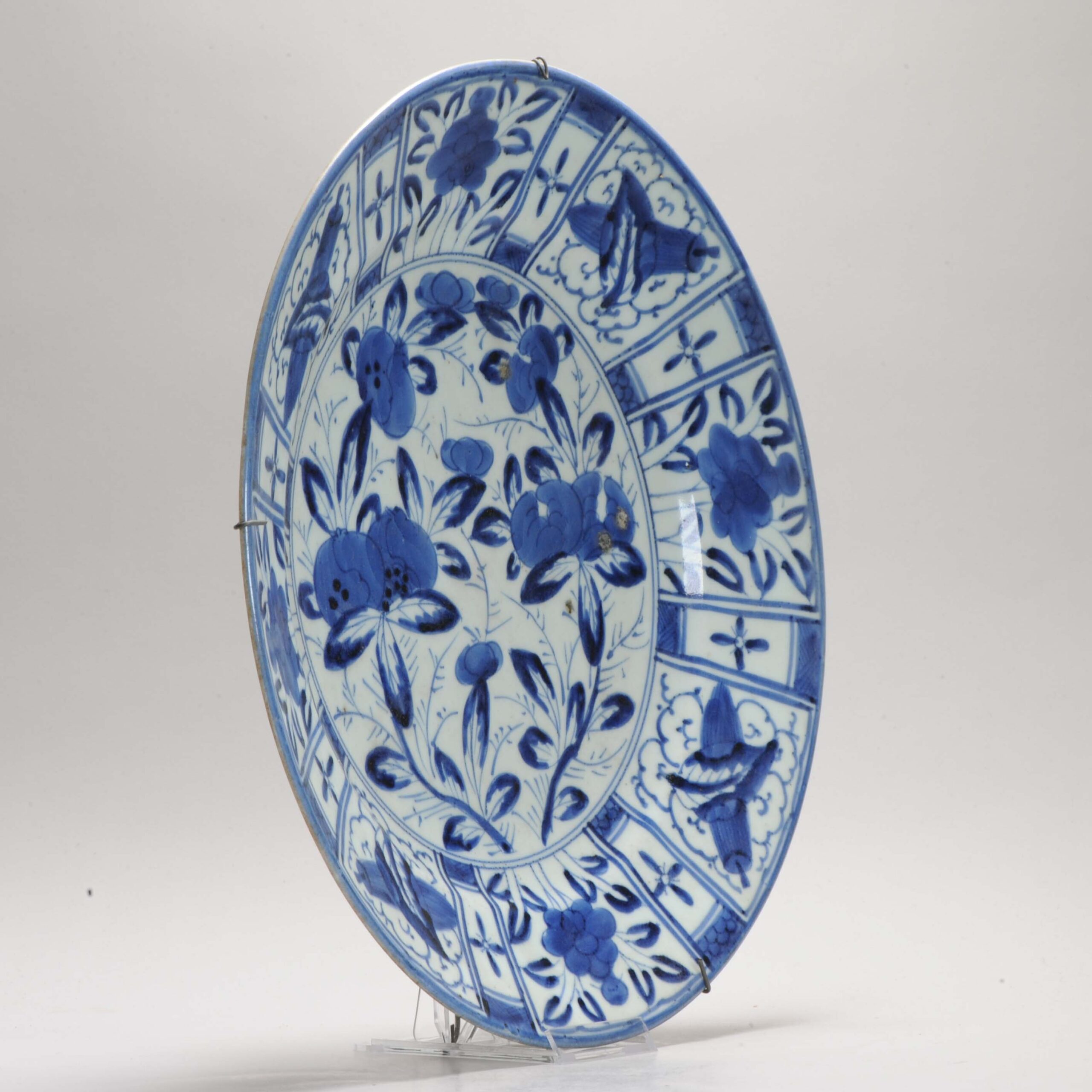 Antique Edo period Ca 1680-1700 Japanese Porcelain Plate Arita Kraak Dish - 图片 4