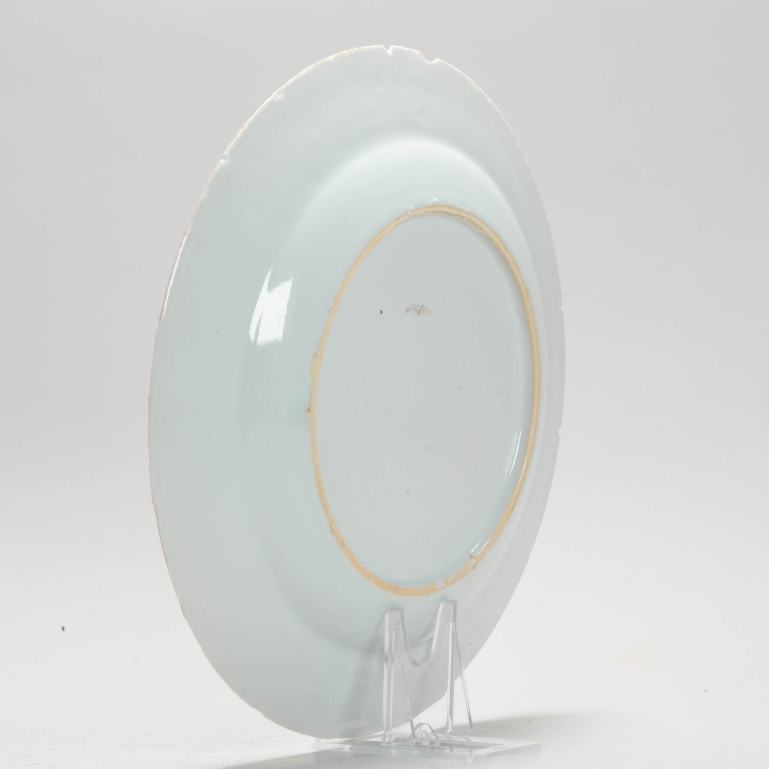 Antique Plate 18th Century Chinese Porcelain Blue and White Flower Qianlong Yongzheng - Image 9