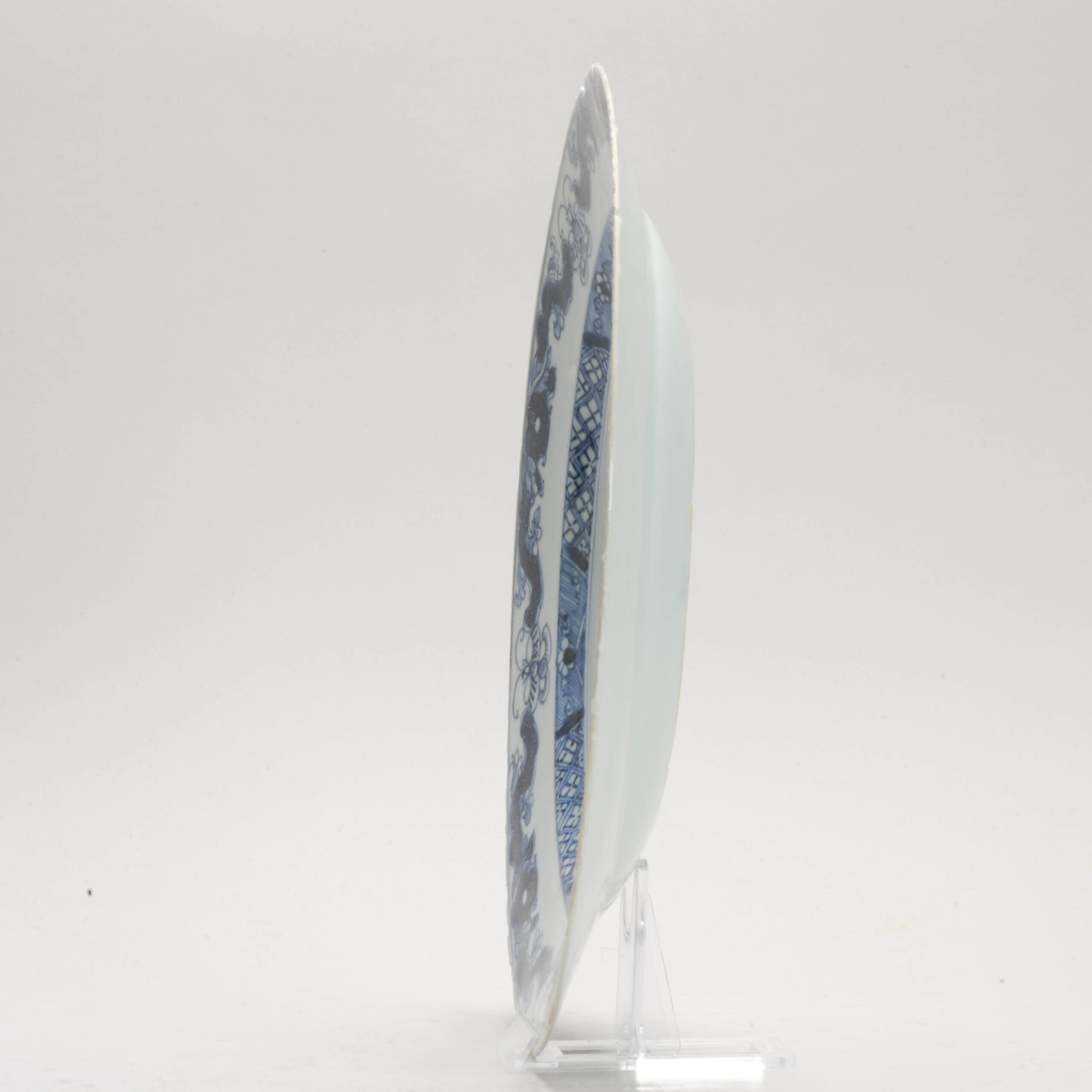 Antique Plate 18th Century Chinese Porcelain Blue and White Flower Qianlong Yongzheng - Image 10