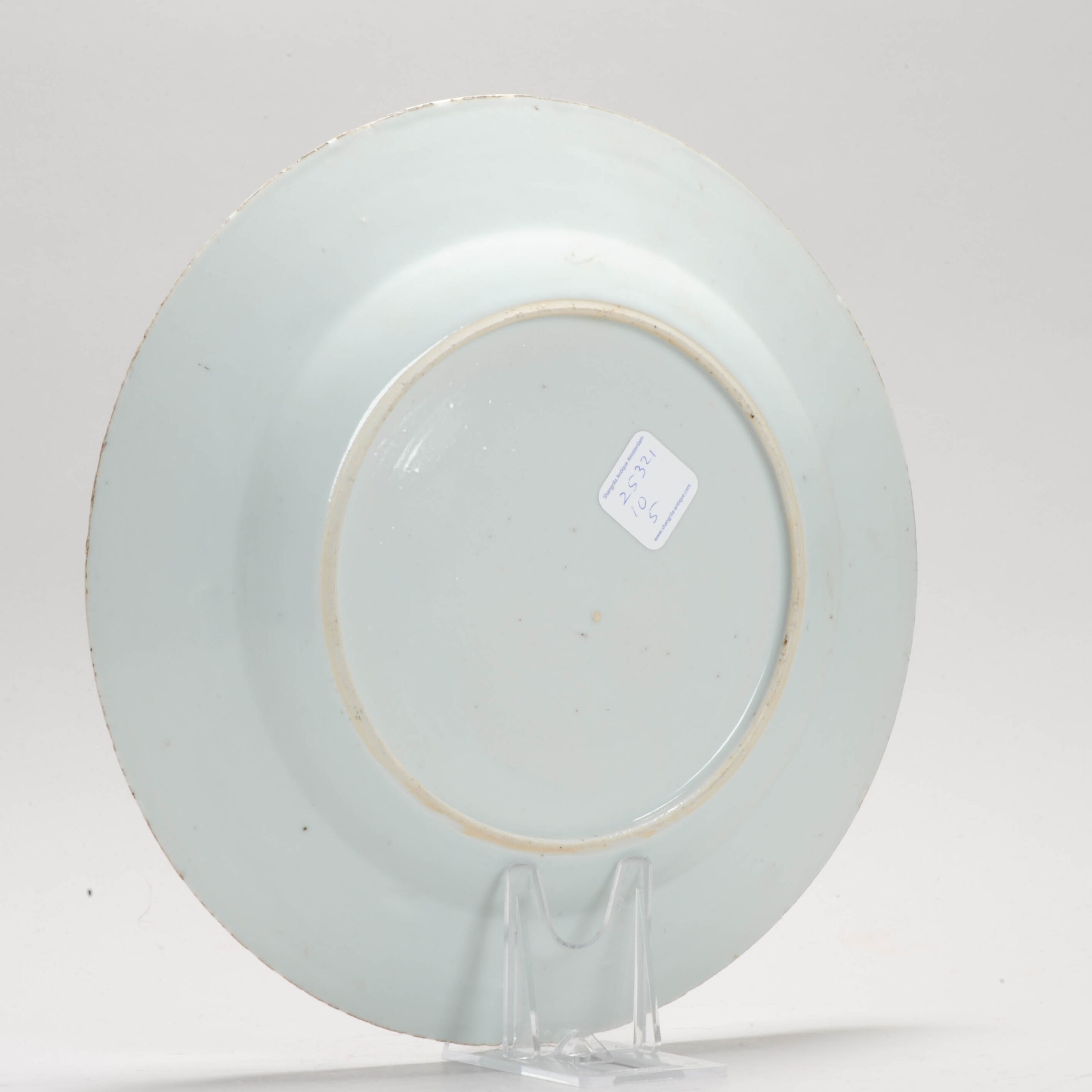 Antique Plate 18th Century Chinese Porcelain Blue and White Flower Qianlong Yongzheng - Image 6