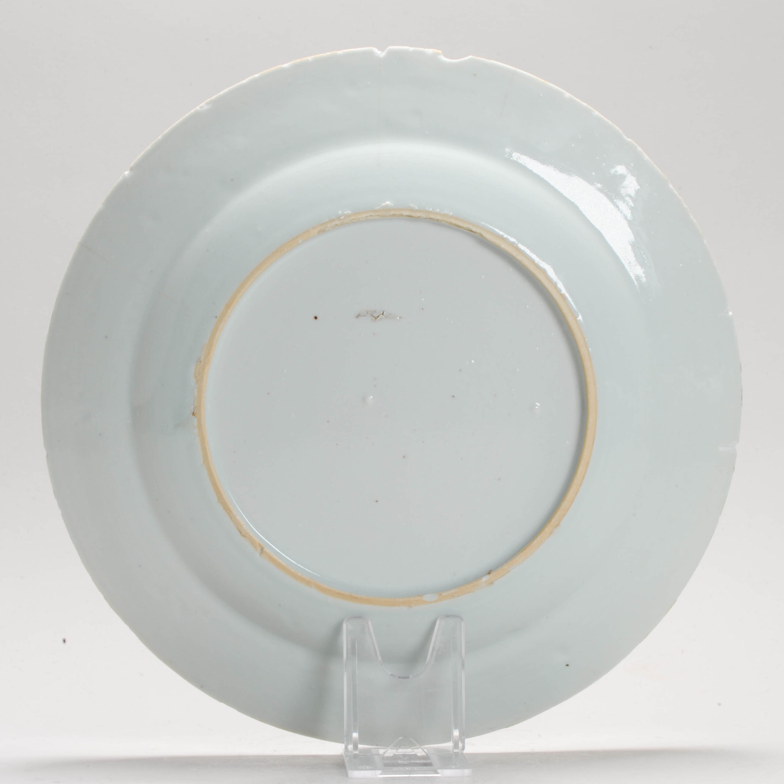 Antique Plate 18th Century Chinese Porcelain Blue and White Flower Qianlong Yongzheng - Image 7