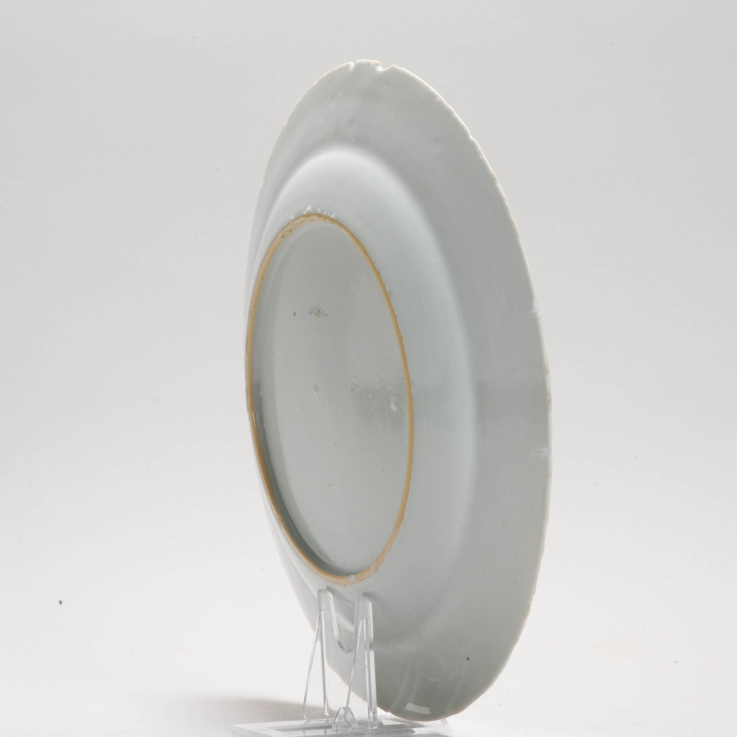 Antique Plate 18th Century Chinese Porcelain Blue and White Flower Qianlong Yongzheng - Image 5