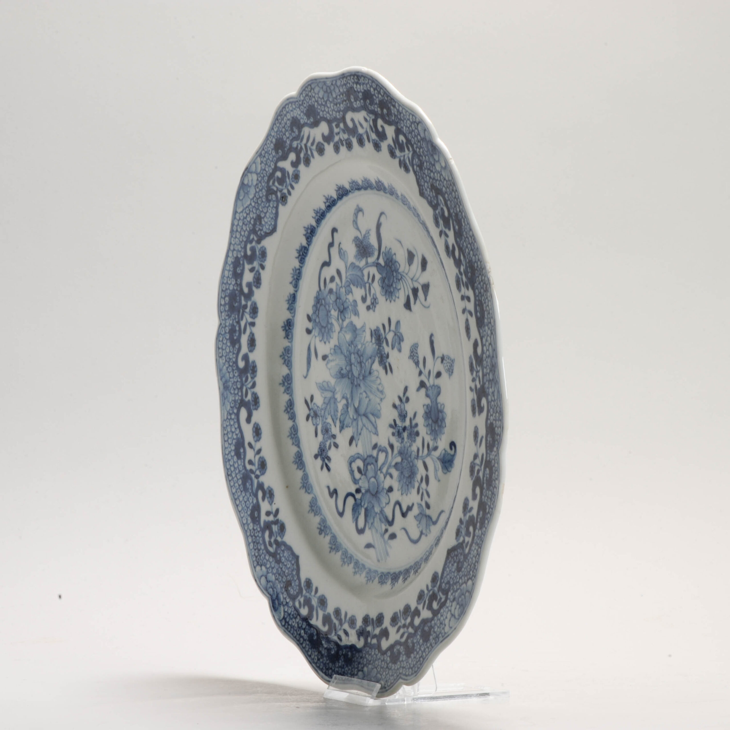 Antique Plate 18th Century Chinese Porcelain Blue and White Garden Qianlong - Image 11